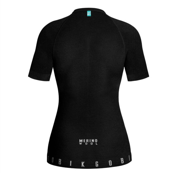 Camada de base feminina de manga curta GOBIK Winter Merino 2 PRETO XSS