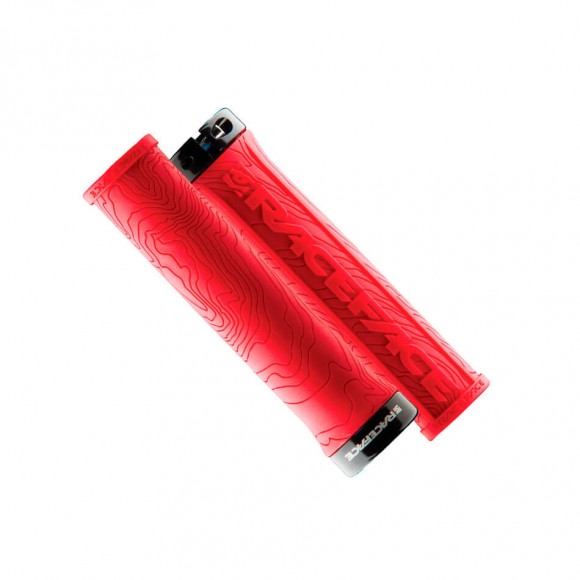 Poignées RACE FACE Half Nelson Single Lock rouge 