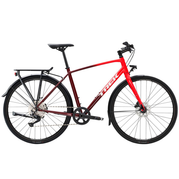 Bicicleta 2023 equipada com 3 discos TREK FX VERMELHO S