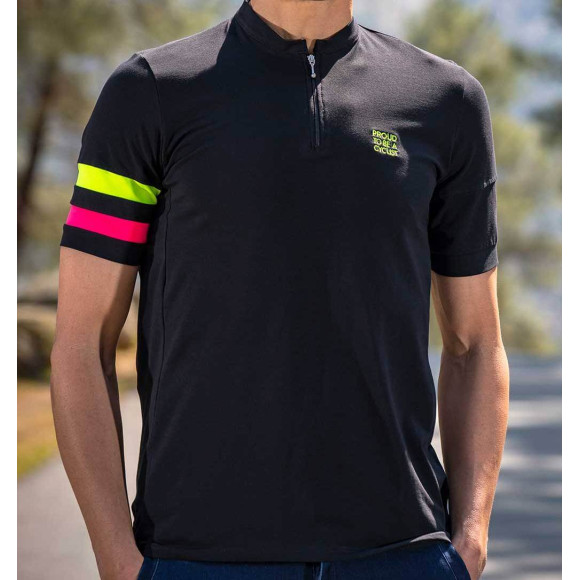 Polo TRANSPARENT fluor negro M