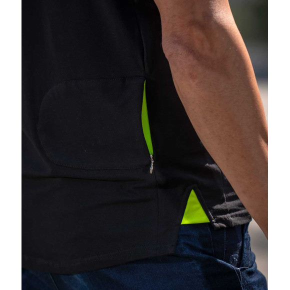 Polo TRANSPARENT fluor black M
