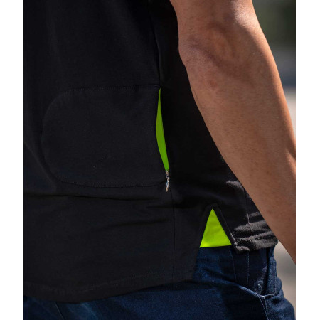 Polo TRANSPARENT fluor negro M