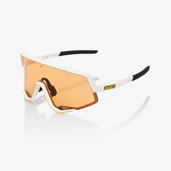 Gafas 100% Glendale Soft Tact blanco lente naranja 