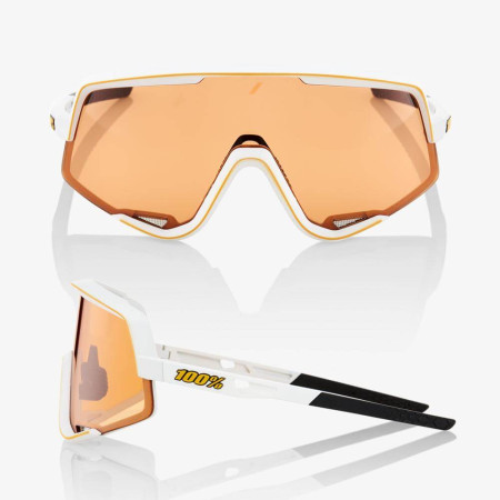 Gafas 100% Glendale Soft Tact blanco lente naranja 