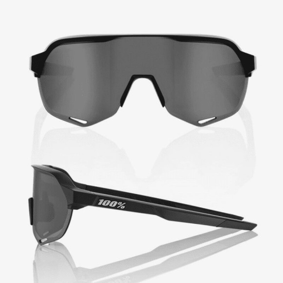 Óculos 100% S2 negro Soft Tact negro lente ahumada 